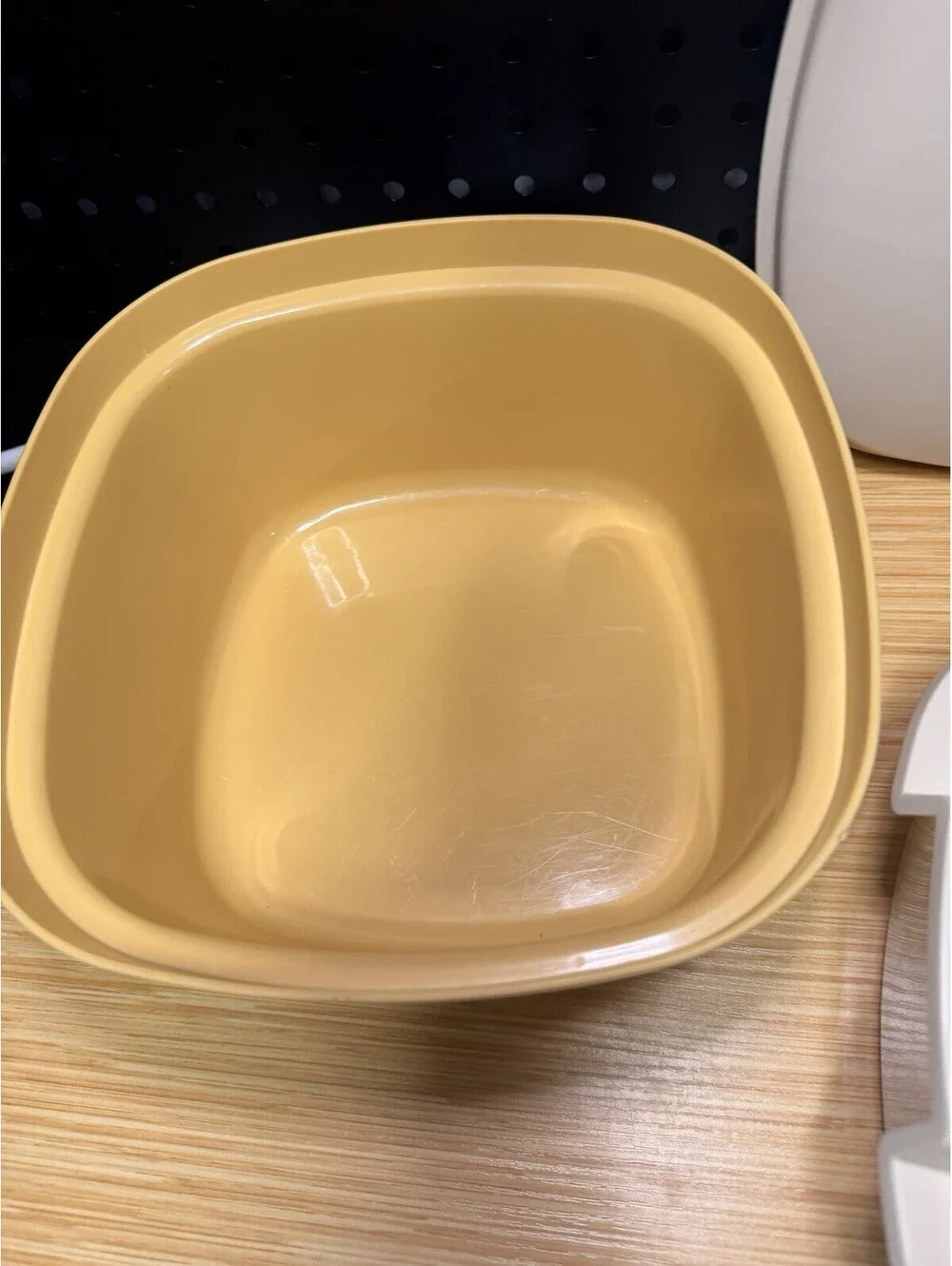 Tupperware Microwave Steamer Square Serving Bowl Vintage 3-pc 887-9 Harvest Gold